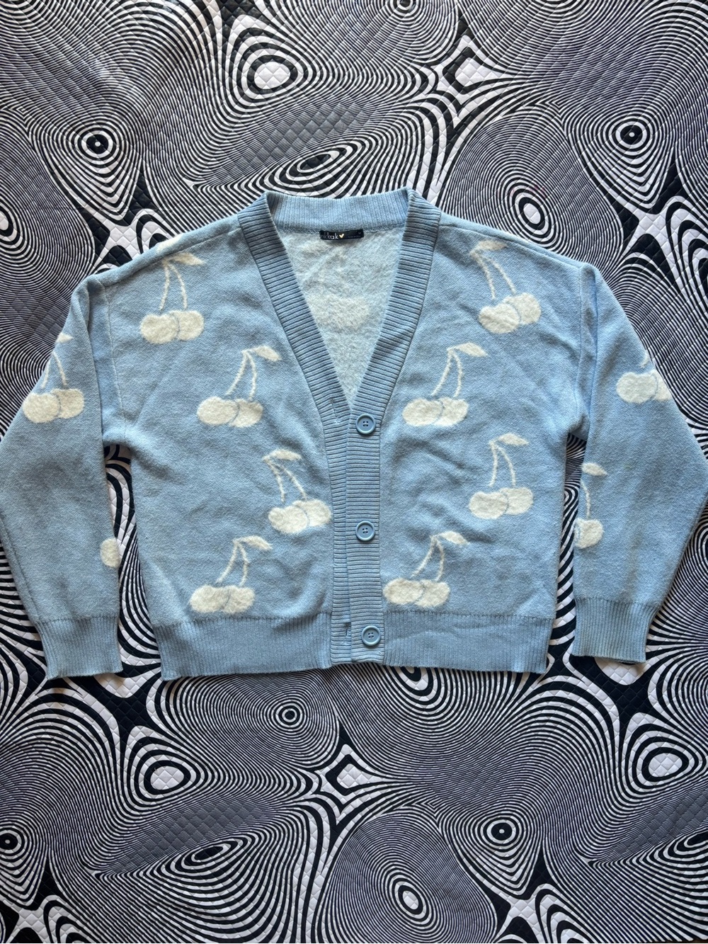 Y2K Retro Cherry button down sweater